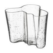 Iittala Alvar Aalto vaasi juhlavuoden painos 120 mm Kuplalasi läpinäky...