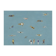 Fine Little Day Swimmers juliste Blue, 50x70 cm