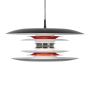 Belid Diablo kattolamppu Ø50 cm Mattamusta-kiiltävän punainen