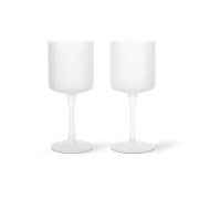 Ferm Living Ripple valkoviinilasi 26 cl 2-pakkaus Frosted