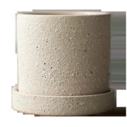 DBKD Grow ruukku Ø10 cm aluslautasella Creme structure