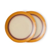 HKliving 70's lautanen Ø27,5 cm 2-pakkaus Coconut