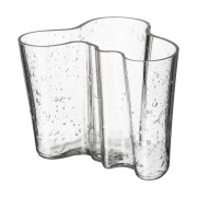 Iittala Alvar Aalto vaasi juhlavuoden painos 160 mm Kuplalasi läpinäky...