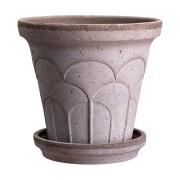 Bergs Potter Fleur ruukku aluslautasella 2 osaa Grey, Ø12 cm