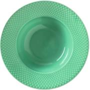 Lyngby Porcelæn Rhombe Color -pastalautanen, 24,5 cm, vihreä