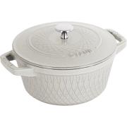 Staub Twister valurautapata 24 cm, white truffle