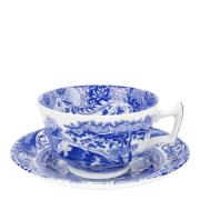 Spode - Blue Italian Teekuppi ja lautanen 20 cl