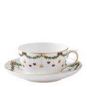 Royal Copenhagen - Star Fluted Christmas Teekuppi ja lautanen 32 cl