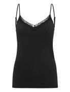 Pckate Lace Singlet Noos Toppi Black Pieces