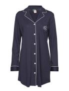 Lrl Hammond Knit Collar Sleepshirt Yöpaita Blue Lauren Ralph Lauren Ho...