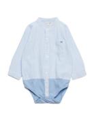 Bertil - Shirt Body Bodies Long-sleeved Blue Hust & Claire