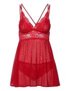 Bd Dot Mesh Lace Beatriz Yöpaita Red Hunkemöller