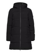 Caroline Puffer Coat Topattu Pitkä Takki Black Jofama