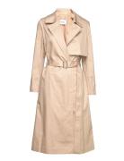 Cotton Twill Trench Coat Trenssi Takki Beige Calvin Klein