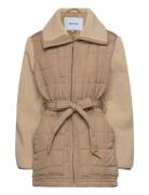 Msgena Padded Jacket Vuorillinen Takki Topattu Takki Beige Minus