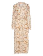 Long Shirt Dress In Chain Print Maksimekko Juhlamekko Beige Coster Cop...