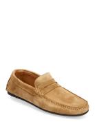 Slhsergio Suede Penny Driving Shoe B Loaferit Matalat Kengät Brown Sel...