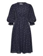 Vmhira 3/4 Calf Dress Wvn Ga Ce Lyhyt Mekko Navy Vero Moda