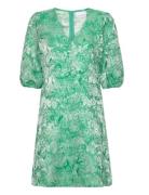 Tulip Button Dress Lyhyt Mekko Green Noella