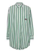 Tjw Ovr Stripe Shirt Dress Lyhyt Mekko Green Tommy Jeans