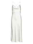 Objsateen S/L Midi Dress A Fair Div Maksimekko Juhlamekko White Object