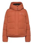 Monologo Non Down Short Puffer Vuorillinen Takki Topattu Takki Orange ...