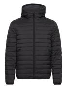 Quilted Crinkle Jacket Hood Vuorillinen Takki Topattu Takki Black Calv...