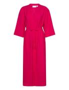 Visero Vneck 3/4 Ankle Shirt Dress/Su Maksimekko Juhlamekko Pink Vila