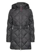 Elevated Belted Quilted Coat Vuorillinen Takki Topattu Takki Black Tom...