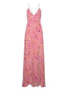 Jacquard Maxi Slip Dress Maksimekko Juhlamekko Pink ROTATE Birger Chri...