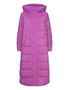 Yasliro Long Padded Coat Topattu Pitkä Takki Purple YAS