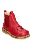 Booties - Flat - With Elastic Bootsit Nauhalliset Saapikkaat Red ANGUL...