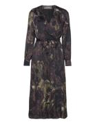 Mmmarkella Marble Wrap Dress Maksimekko Juhlamekko Black MOS MOSH