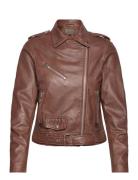 Rachel Leather Biker Nahkatakki Brown Jofama