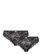 Brief Thong Reg Iris 2 Pack Stringit Alusvaatteet Black Lindex