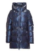 Alta Long Puffer String W Jacket W3T4 Topattu Pitkä Takki Blue Rains