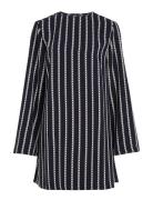 Argyle Stripe Crepe Shift Dress Lyhyt Mekko Black Tommy Hilfiger