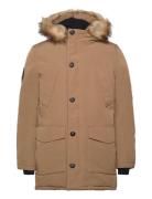 Everest Faux Fur Hooded Parka Parka Takki Beige Superdry