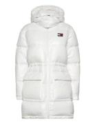 Tjw Midi Alaska Puffer Topattu Pitkä Takki White Tommy Jeans