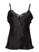 Pure Silk - Camisole W.lace Toppi Black Lady Avenue