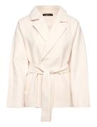 Belted Short Coat Villakangastakki Cream Gina Tricot