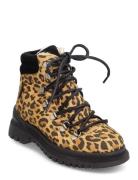 Boots - Flat - With Lace And Zip Bootsit Nauhalliset Saapikkaat Multi/...