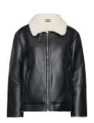 Shearling Jacket Nahkatakki Black Gina Tricot