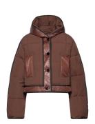 Mix Puffer Vuorillinen Takki Topattu Takki Brown Ganni