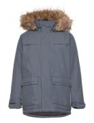 Parka W. Fake Fur Parka Takki Blue Color Kids