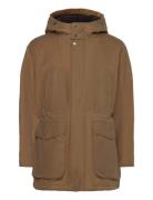 Waxed Shooting Field Parka Parka Takki Beige Baracuta