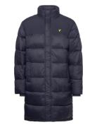 Longline Wadded Puffer Vuorillinen Takki Topattu Takki Navy Lyle & Sco...