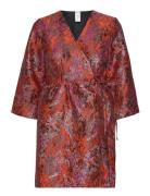 Yasjasta 3/4 Wrap Dress - Show Lyhyt Mekko Red YAS