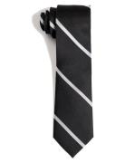 Black White League Silk Tie Solmio Kravatti Black AN IVY