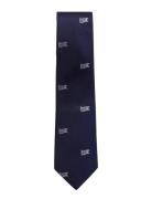 Allover Navy An Ivy Flag Silk Tie Solmio Kravatti Navy AN IVY